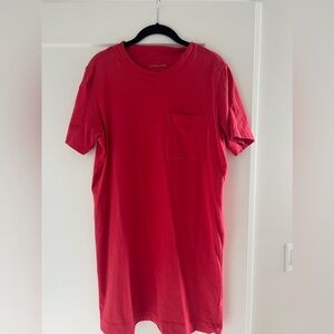 EVERLANE The Weekend Pocket T-Shirt Dress Red M